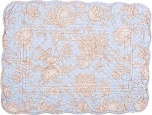 $30 Penelope Blue Cream White Floral 100% Cotton Set of 6 Placemats 13 x 19