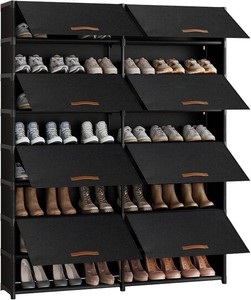 $50 2 by 9 Tier Shoe Cabinet, 54-Pair Storage for Closet,Black