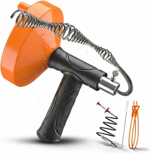 $32 33 FT Drain Snake Auger, Plumbing Snake Drain Hair Clog Removal Tool, Sink Unclogger Drain, Heavy Duty Drum Auger, Cleaner Tool for Bathroom Kitchen Tub Shower Drain Clog Remover with Gloves