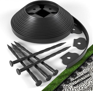 $30 Landscape Edging Border Kit Includes 40 ft of Lawn Edging and 40 Spikes. This Garden Plastic Edging Border is Perfect for Landscaping, Flower Gardens, and lawns. (Black-40ft)