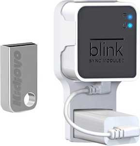 $21 256GB Blink USB Flash Drive & Wall Mount for Blink Sync Module 2 with Short Cable - Save Space - No Messy Wires - Easy Move Mount Bracket Holder for Blink Outdoor Indoor Security Camera (1 Pack)