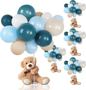 $38 Bear Baby Shower Decorations, 185 Balloon Kit,Blue,White