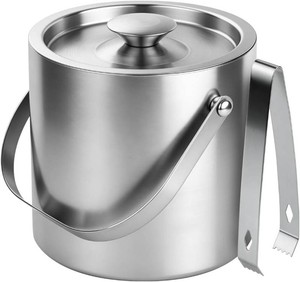 $22 ChefBee 3L Double-Wall Stainless Steel Ice Bucket with Lid & Tongs