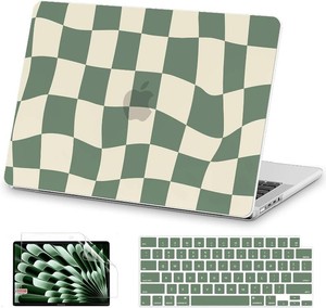 $20 AKIT for MacBook Pro 14 inch Case M5 A3427 A3426 A3434, Green Checkerboard