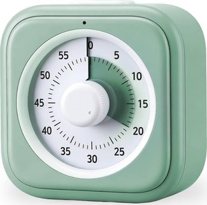 60 Minute Visual Timer for Kids, Silent Countdown Clock, Time Management Tool for Homeschool Study Supplies, Classroom, Home, Kitchen, Desk (Green)