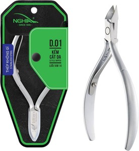 NGHIA Cuticle Nipper - D-01 (Stainless Steel)  Premium Quality for Nail Care  Durable and Sharp  Ergonomic Design  Grey Plated  Ideal for Salons and Home Use
