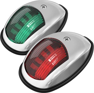 Obcursco LED Boat Navigation Lights, Red and Green Vertical Mount Bow Light