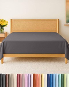 Twin Flat Sheet - Single Top Flat Sheet Only - Soft & Cooling - Dark Grey