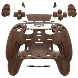 $34 eXtremeRate Full Set Shell with Buttons Touchpad Cover Compatible with p s 5 Edge Controller, Wood Grain Replacement Decorative Trim Shell Front Back Plates Compatible with p-s-5 Edge Controller
