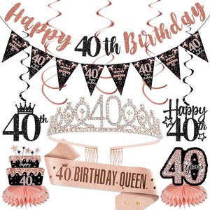Kuxriox 40th Birthday Decorations for Women, 40th Birthday Party Supplies