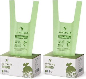 $24 SUPERBIO 1.6 Gallon Compostable Food Scrap Bags with Handles