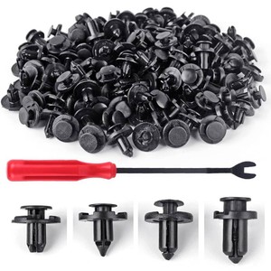 UNIGT Push Type Retainer Fender Liner Clips Compatible with NissanInfiniti Front Bumper Plastic Fasteners Replace 01553-05323, 01553-09321, 01553-09241, 11296-AG000 Radiator Rivets - 121pcs with Tool