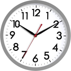 AKCISOT 10 Inch Wall Clock, Silent Battery Operated Analog Clock, Gray