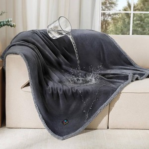 $31 Luciphia Waterproof Pet Blanket, Liquid Pee Proof Dog Blanket for Sofa Bed Couch, Reversible Sherpa Fleece Furniture Protector Cover for Small Medium Large Dogs Cats, Dark Gray Large 65 x 57
