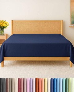 $22 Queen Flat Sheet - Single Top Flat Sheet Only - Soft & Cooling - Navy Blue