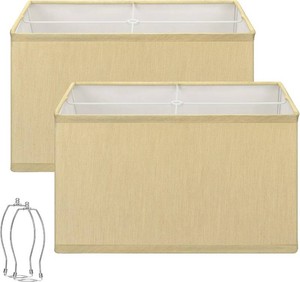 $44 Rectangular Lamp Shades Set of 2, 16L x 8W x 10H Large Lamp Shades, Gold