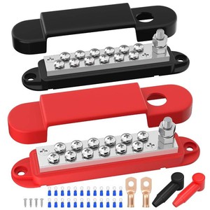 RVBOATPAT Power Distribution Block 12V 150A 14 Stud Marine Bus Bar 12 Volt DC Battery Busbar for Boat Automotive Solar Wiring