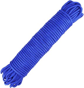 jijAcraft Nylon Rope - 100 Feet Blue Nylon String, 14 Inch Solid Braided Thick Strong Rope for Multi- Purpose Tie Down, Clothesline, Gardening, Craft Projects