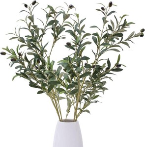 $23 Heleze 39 Inch Artificial Olive Branch Greenery Stems Fake Plants with 222 Leaves for Vase Faux Olive Branches Home Decor Indoor 2PCS
