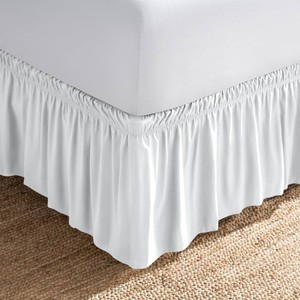 $25 Bare Home Wrap Around Bed Skirt 1800 Ultra-Soft (Full, White)