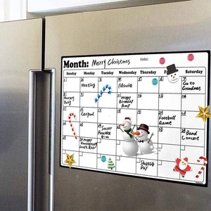 Fridge Calendar Magnetic Dry Erase Whiteboard Calendar For Refrigerator Planners 16.9 Inches X 11.8 Inches (slightly bent)