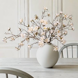 $35 HyeFlora 3PCS Artificial Magnolia Flowers Stems for Spring Decoration, Faux Champagne Magnolia Branches with Buds, 34.5 Long Stems Floral Arrangement for Vase Pot Table Centerpiece Indoor Decor