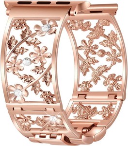 $23 Floral Band for Apple Watch Band, Women, Rose Gold, 38404142mm