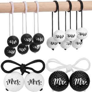 Thenshop 6 Pack Wedding Game Ladder Ball Replacement Ladder Toss Bolo Black White Mr & Mrs Bolas Ladderball for Wedding Bridal Shower Bachelorette Party Decor Gifts Toss Match Yard Game Indoor Outdoor