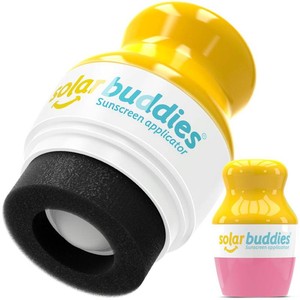 Solar Buddies Sunscreen Applicator   Pink  Refillable Roll-on Sponge for Sunscreens & Lotions   For Kids, Adults & Families   Holds 3.4Fl Oz   Perfect for Travel