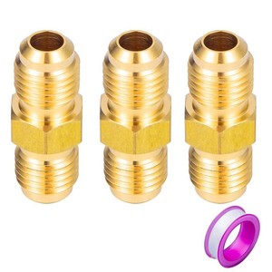 14 Male Flare x 14 Male Flare Connector Gas Adapter Union Brass Tube Coupler Pipe Fitting (3PCS)