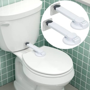 Toilet Locks Baby Proof Ideal Baby Proof Toilet Lid Lock with Arm   No Tools Needed Easy Installation with 3M Adhesive   Top Safety Toilet Seat Lock   Fits Most Toilets, White (only one)