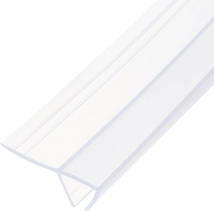 uxcell Shower Door Side Seal, WidenF-Type Shower Door Sweep for 38 Glass 130 Long Silicone Frameless Glass Door Seal Strip, Stop Shower Leaks, Clear