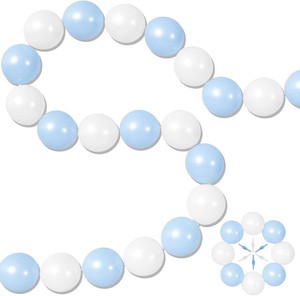 100PCS Blue and White Link Balloons, Baby Light Blue White Linking Balloons with Tail for Making Balloon Wall Arch and Chains, Quick Balloon for Wedding Birthday Baby Shower Party Decorations (6inch)
