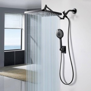 $47 Starry Sky 12.2 Rain Shower Head with Handheld Spray Combo, High Pressure Rainfall Shower Head, Height Adjustable Dual Shower Head, Luxury Waterfall Showerhead Bathroom  Air-in Tech