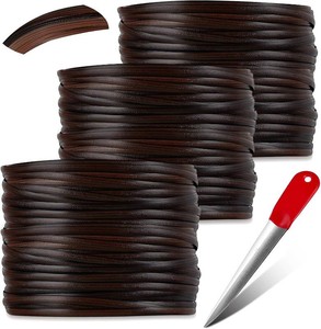 $30 Kigley 3 Rolls 639ft Wicker Repair Kit with Tool, PE Rattan, Coffee Brown