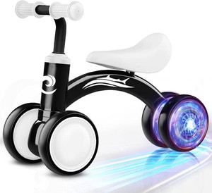 $36 Gamfeiny Colorful Lighting Baby Balance Bike Toys for 1 Year Old Boy Girl Gifts, 10-36 Month Toddler Balance Bike, No Pedal 4 Silence Wheels & Soft Seat First Riding on Toys, 1st Birthday Gifts