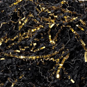 Mefleet 12 LB Crinkle Paper Filler Black & Gold 8 oz Shredded Paper