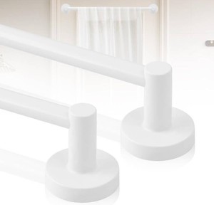 $24 White Magnetic Curtain Rod for DoorMagnet Curtain Rod for Classroom Whiteboard,Small Adjustable Magnetic Towel Bar,Tool-Free French Magnet Pole with Leather Protective Cover,2 Pack 16-28