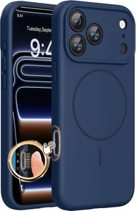 $21 Miracase Magnetic for iPhone 17 Pro Case, Silicone, Dark Blue