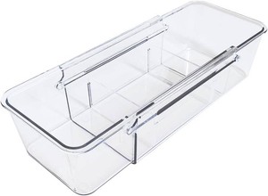 Expandable Straw Organizer Drawer Holder for Cabinet Deep Drawer Organizer Kitchen Cabinet Organizer detachable compartments Fits for Stanley Long Straw(Transparent
