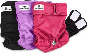 Pet Parents  Washable Dog Diapers (3pack)  Extendrs  of Durable Doggie Diapers, Premium Dog Diapers Female (X-Small, Princess)