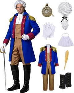 $56 Akokvlar Mens Founding Father George Washington Costume Hamilton Colonial Outfit Set