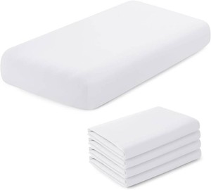 $30 Kids Air Mattress Fitted Sheet, White, 34.5x62x7 Inch, 4 Pack