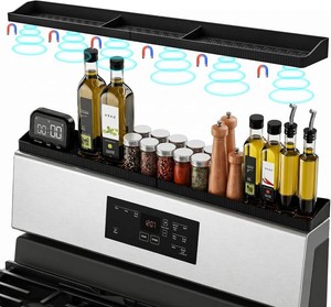 30 Magnetic Stove Top Shelf, Silicone Over the Stove Spice Rack Organizer