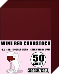 Weyew WineRed Cardstock 8.5 x 11, 130lb350gsm, 50 Sheets, Box Packed