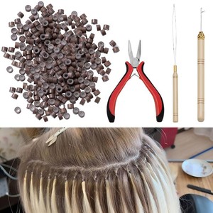 Nano Beads Hair Extensions Kit, 1PCS Hair Extension Tools - Professional Pliers and Loop Threader Missing Pliers