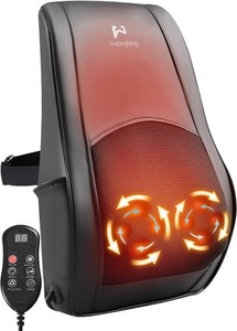 $40 Firebrighting Electric Back Massager with Heat for Office Chair - Shiatsu Deep Kneading Massage Pillow, Back Comfort Support for Meetings and Reading, Adjustable Strap,Gifts for Dad Mom Men Women