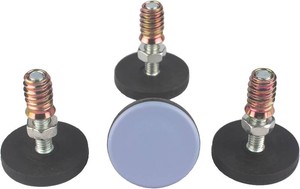 Furniture Leveler PTFE(Teflon) Bottom(50mm Large Base),Thread Shank(38-16) Adjust Pads,TableChairCabinetSofa Medium Adjustable Legs Leveling,Nuts Installation and Floor Protection(4 Pack)