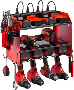 $70 CCCEI Wall Mount Modular Tool Charging Organizer, Red, 1 Pack, 3 Tier.