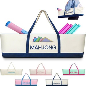 $40 Aliceset Extra Large Mahjong Bag for Tiles Racks Mat, Blue